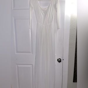 Maternity off shoulder chiffon gown dress